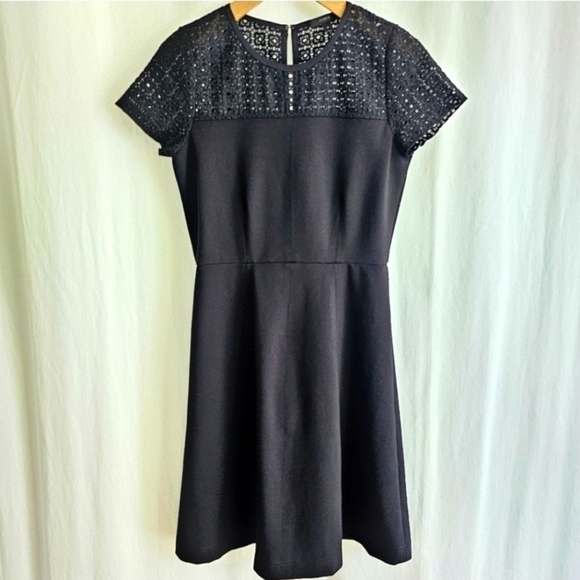 J Crew Black Embroidery Cap Sleeve Midi Dress - Picture 3 of 16